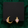 Demi-fine 18 Carat Gold Plated Cute Heart CZ Hoops