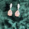 Ice Cut Tear Drop Solitaire Lookalike Earrings