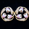 Purple Gold Tulip round Studs