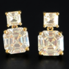 Two square stones Solitaire Lookalike Cute danglers